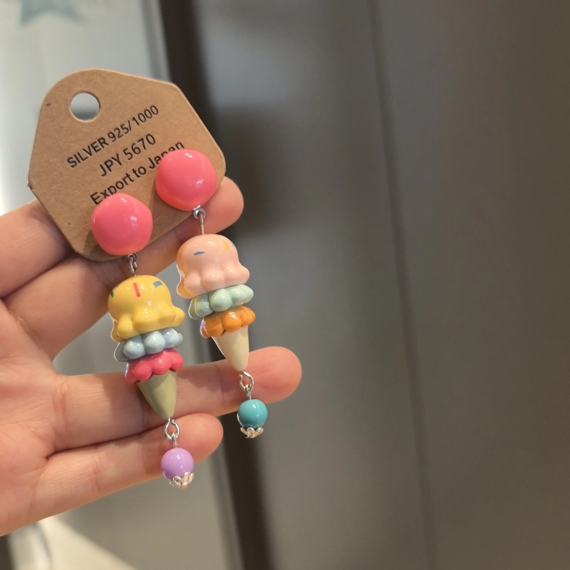 Wholesale Colorful Macaron 925 Silver Needle Earrings